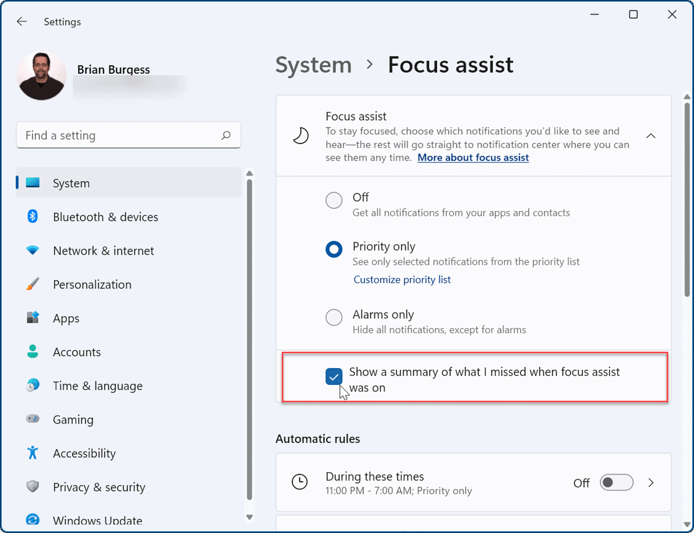 Windows 11用及设置焦点辅助Focus Assist的办法